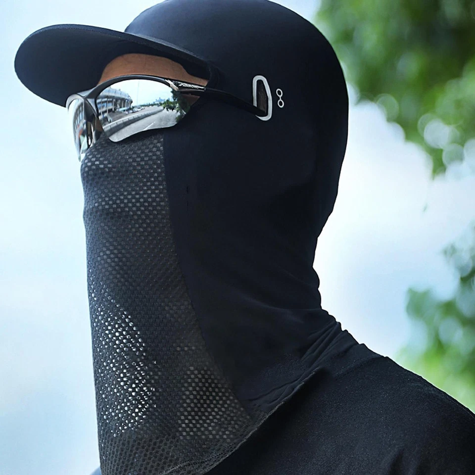Sunscreen Face Cover Sun Hood Hat UV Protection Ice Silk Headgear For Cycling - Image 4 of 4