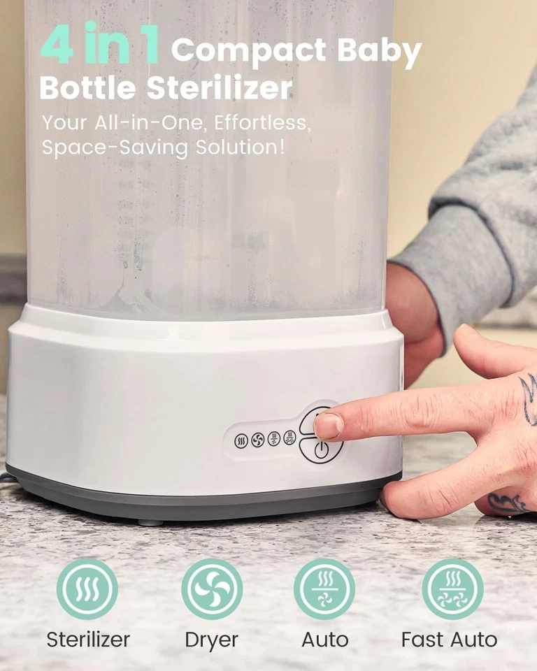 Esterilizador y secador de biberones, chupetes y extractores de leche (Gris) NUEVO Foto 2 de 4