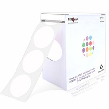 1" White Round Color Coding Circle Dot Labels on a Roll 1000 Stickers 1 inch ...