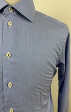 Eton Shirt Size 15 3/4 Contemporary Fit Blue Pinstripe Cotton Dress Shirt