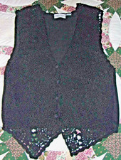 VINTAGE KIMBERLY HUNTER CROCHET KNIT SWEATER VEST NWOT ORIG OWNER XL COTTON