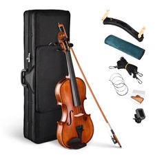 Solid Wood Violin 4/4 Full Size Set Fiddle Matte for Beginner Student Violin