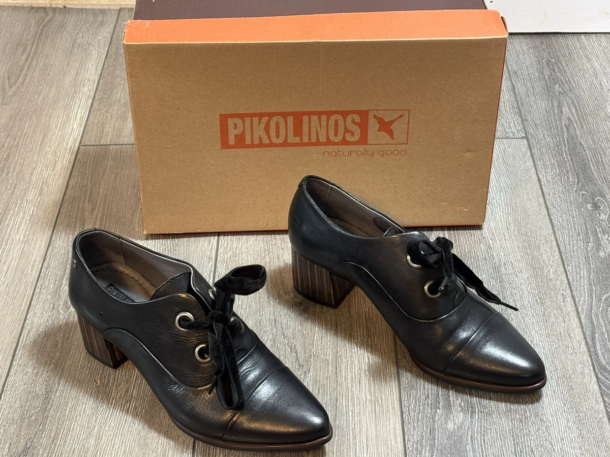 Pikolinos Black Leather Lace Up Formal Dress Oxford Shoes Size 38 (US 7.5) Black Men main image 4