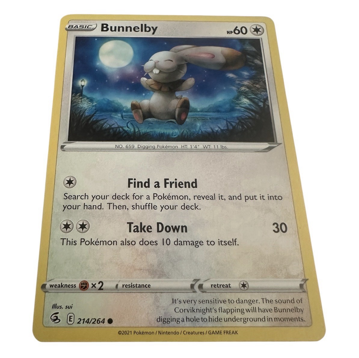Bunnelby Pokemon SWSH08: Fusion Strike 214/264 NM - Buy 3 Get 2 Free