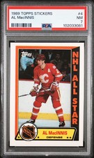 1989 TOPPS STICKERS #4 AL MACINNIS PSA 7