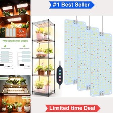 3 Panel Grow Lights 30W Full Spectrum LED for Indoor Plants with Timer