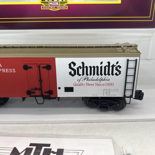 MTH Premier 20-94487 Schmidt’s of Philly 36’ Woodsided Beer Reefer O NEW #20058 - Picture 8 of 15