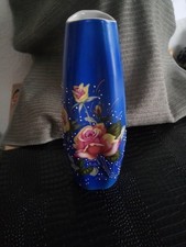 Vase Scheibe - Alsbach Thüringen Fischmaulvase Rosen Blumen blau