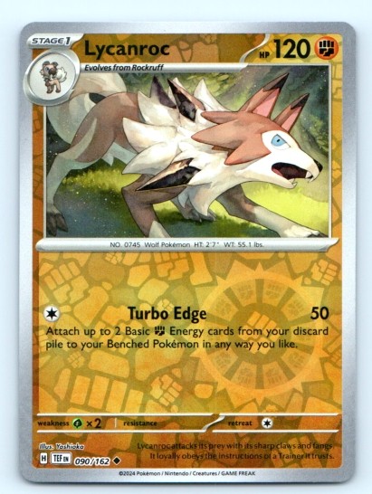 Lycanroc 090/162 ~ Reverse Holo English Near Mint
