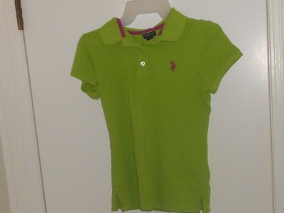 U.S. Polo Assn.Lime Green Junior Med Collared Shirt NWOT