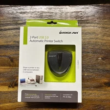 IOGEAR 2-Port USB 2.0 Automatic Printer Switch Model GUB231 - PC/MAC Comp. New 
