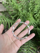 Unisex Simple Spiral Pure Silver Bangle Everyday jewellery handmade 