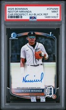 2025 BOWMAN CHROME PRSPCT AUTOS BLACK REFRACTOR NESTOR MIRANDA 10/10 PSA 9