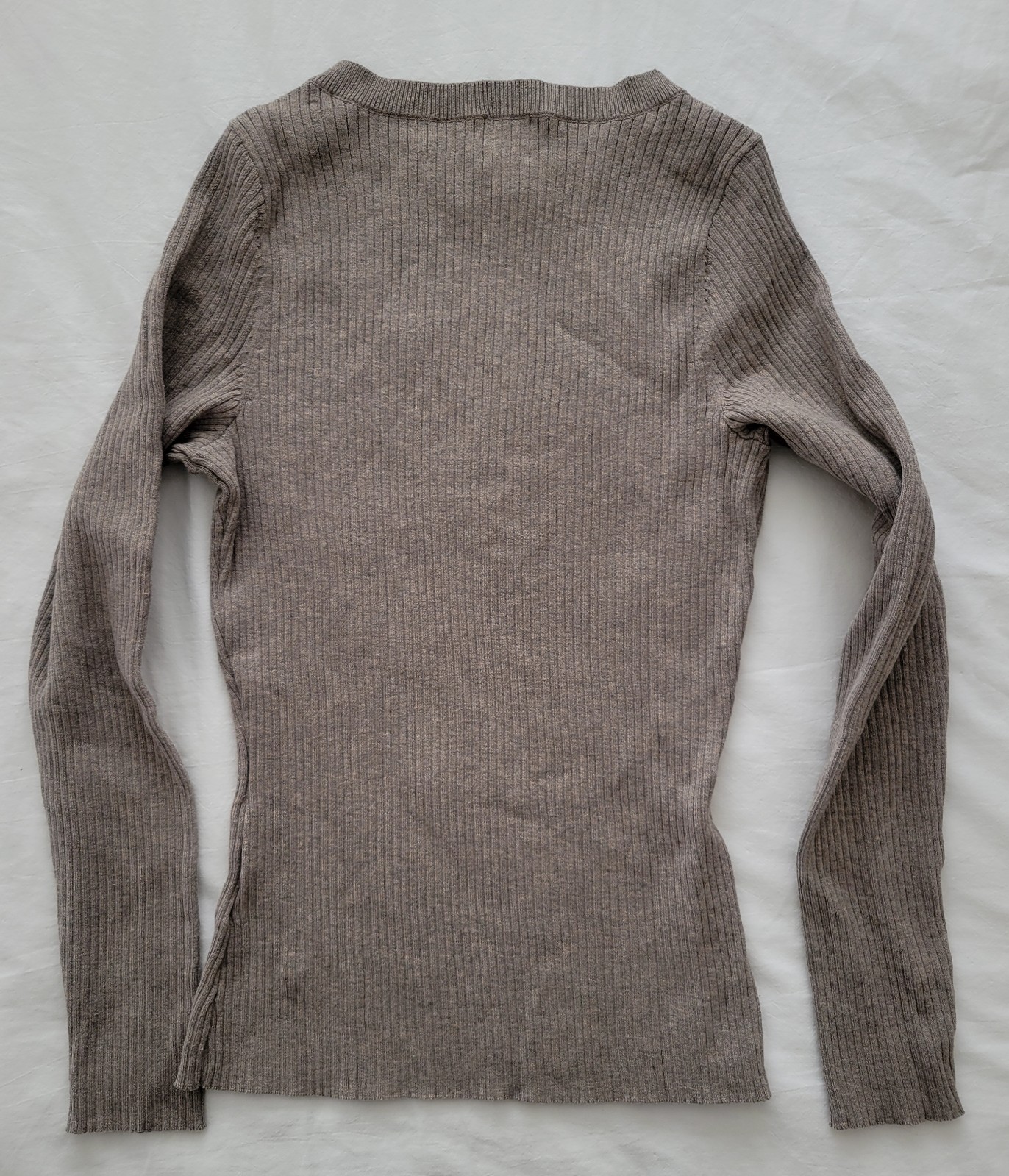 HM Basic Crew Neck Sweater Pullover Beige Gray  S… - image 3