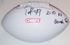 TONY RICHARDSON SIGNED AUTOGRAPHED KANSAS CITY CHIEFS F/S WHITE FOOTBALL BAS COA