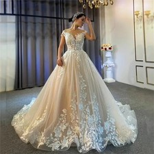 Elegant A-Line Wedding Dresses Scoop Neck Sleeveless Lace Appliques Bridal Gowns