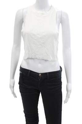 All Access, Women White Cropped Basic Tank Size S