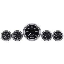 Equus E7500 Gauge Set 3-38 Mech Speedo 2 Oilpwtempfuelvolt Black Chrome
