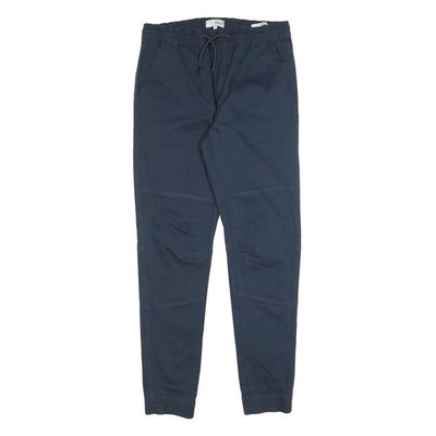 ISOLD Herren Slim Kordelzug Baumwollmischung Navy Blau Hose W30 L30 Freizeit