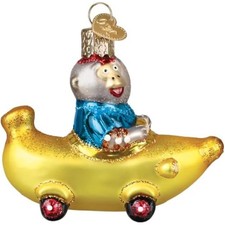 Old World Christmas Blown Glass Ornament, Bananas Gorilla's Bananamobile