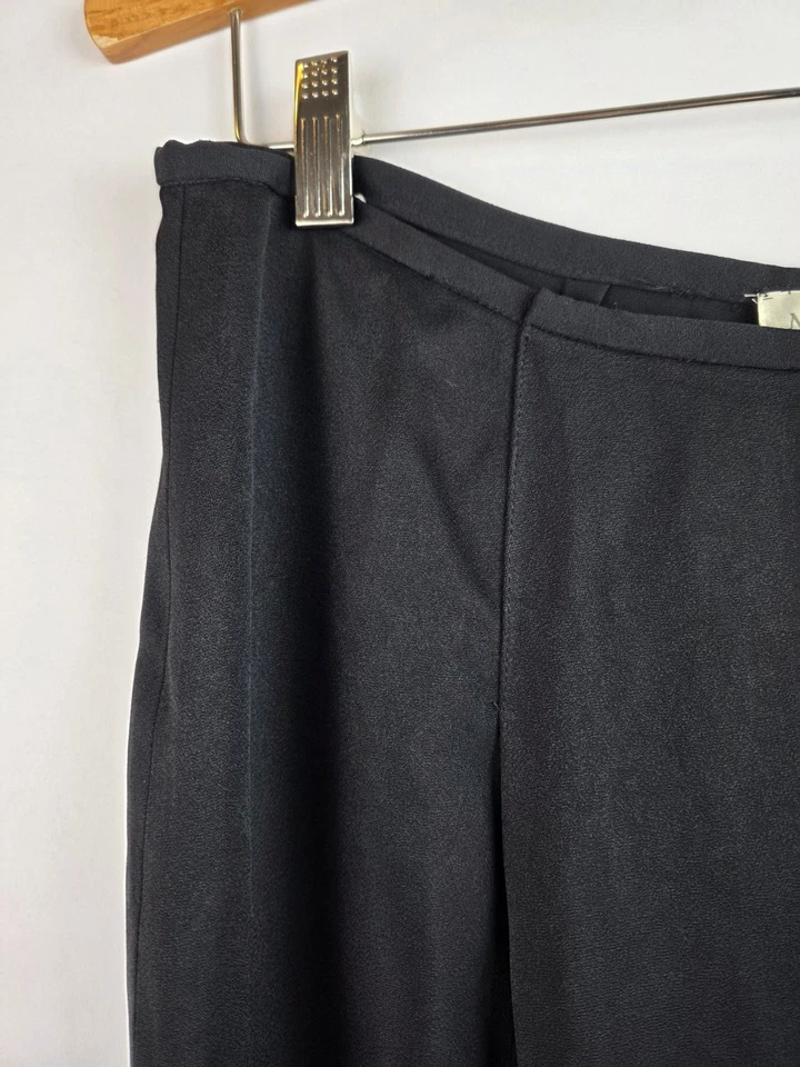 Женские винтажные брюки Mondi размер 46 черные расклешенные спереди с разрезом 32 x 31 - Изображение 2 из 4