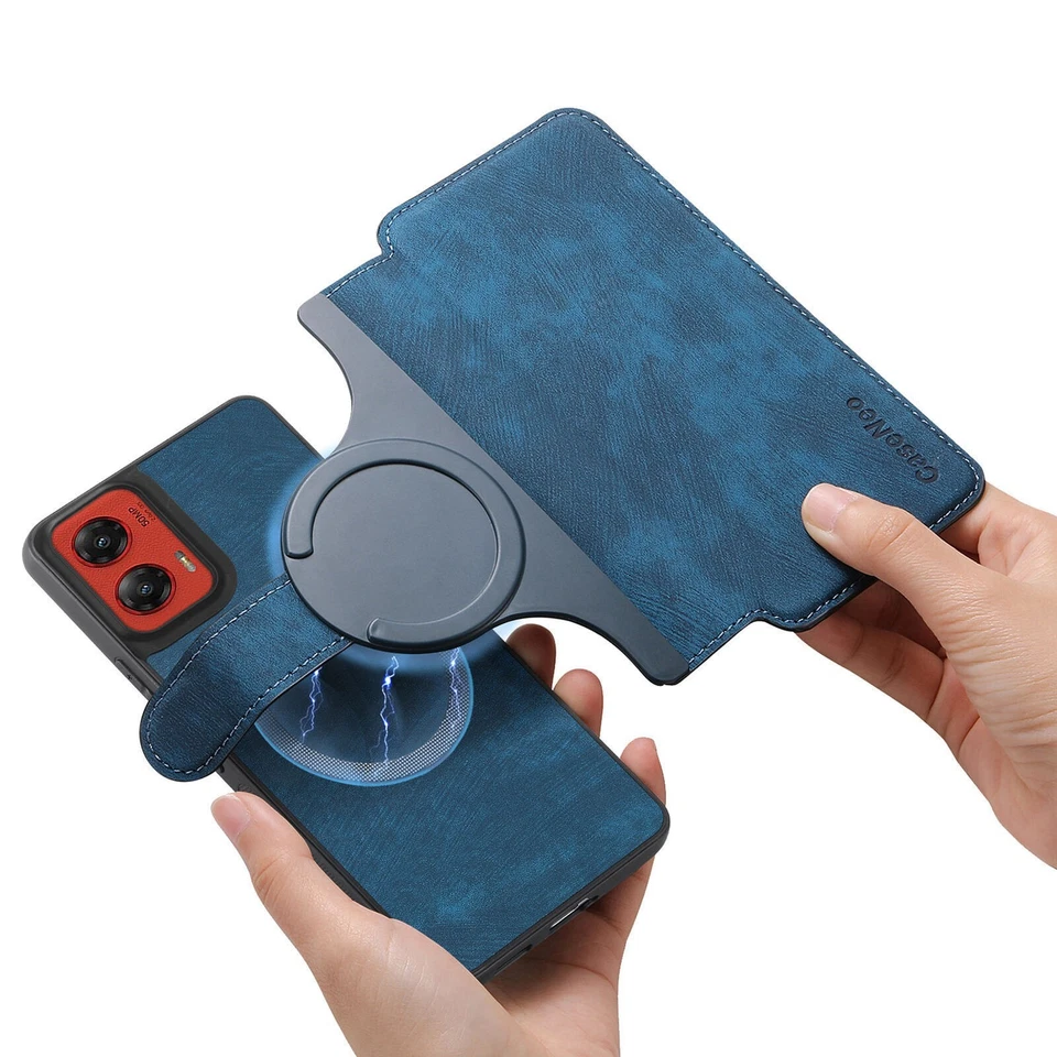 Business Wallet Flip Leather Phone Case For Motorola Moto G 5G 2024 2025 Edge 50 - Image 3 of 4