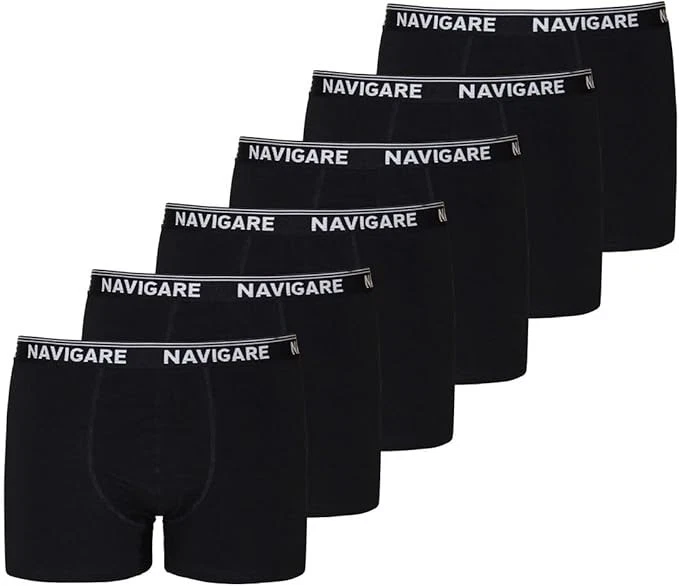 6 BOXER UOMO NAVIGARE ART 573/E COTONE BIELASTICO BIANCO NERO O ASSORTITO 573E  - Immagine 1 di 1