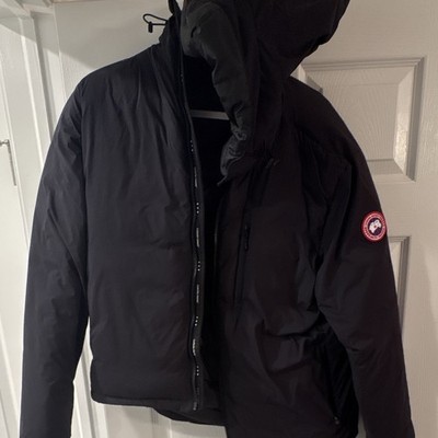 Canada Goose Black Hooded Puffer Jacket Full Zip Logo Men s Size L