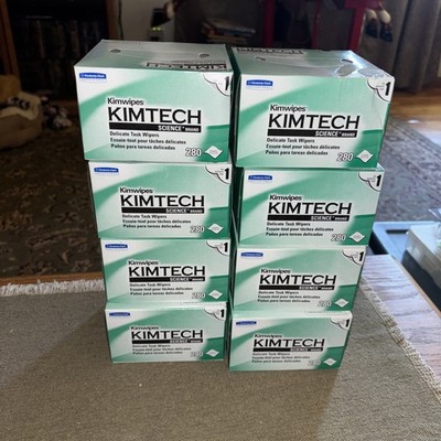 Lot Of 8 Kimtech Science Kimwipes-Delicate Task Wipes-34155-286/box 4.4''x8.2''