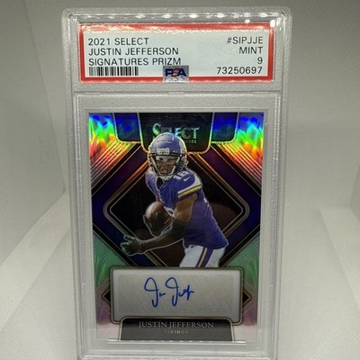 Justin Jefferson 2021 Select Signatures Prizm RC Rookie Auto PSA 9