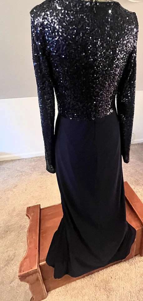 Gorgeous Ralph Lauren women's navy Blue sequence evening dress Size 10 Worn Once - Image 2 of 4