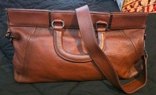 Brown Pebbled Leather Satchel