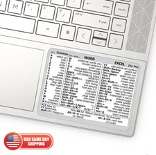 Windows PC Laptop Microsoft Word Excel Reference Guide Keyboard Shortcut Sticker