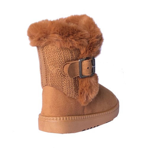 New Kids Snow Boots Buckle-Accent Knitting Snow Boot Faux Fur Fashion Shoe || - Picture 9 of 43