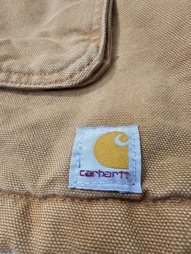 Rare Vintage CARHARTT Quilted Lining Sherpa Collar Work Jacket 2000s Brown SZ L - Picture 3 of 14