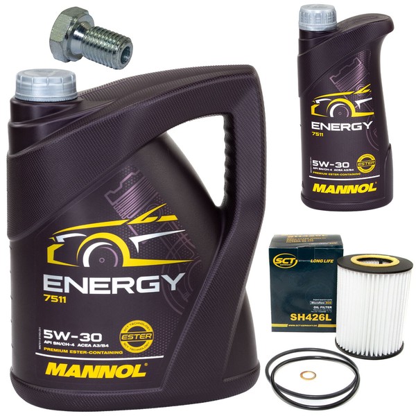 MotoröL Set 5W-30 6 Liter + ÖLfilter Sh 426 L + Schraube FüR Bmw 7Er 728I E38-image