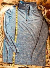 Tek Gear Drytek Boy's Long-sleeved, 1/4 Zip Shirt - size M 10/12 - Light Blue