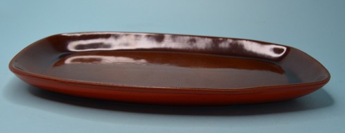 vtg FRANKOMA Pottery Platter Plainsman brown 11.5” X 7” - Picture 2 of 6