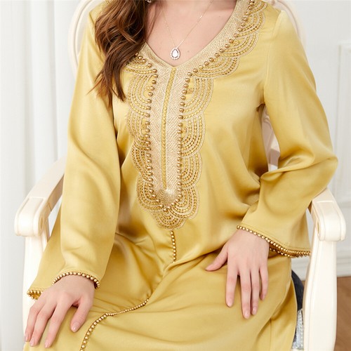 Muslim Floral Kaftan Islamic Women Maxi Dress Ramadan Dubai Caftan Moroccan Gown - Picture 137 of 216