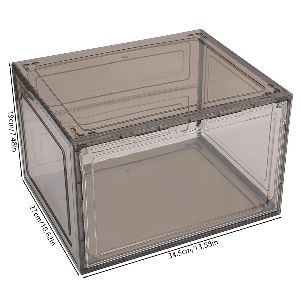 12 * Shoe Boxes Shoe Display Cases Black Brown Shoe Organizer Container Acrylic - Image 3 of 4
