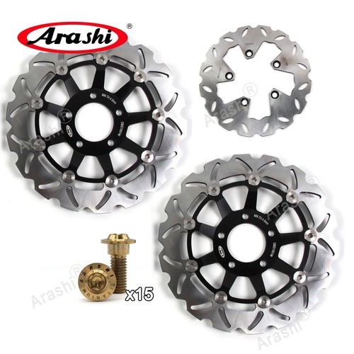 For Suzuki GSX 600 F GSX 750 F 1998-2003 Front Rear Brake Discs + Mounting Bolts - Picture 11 of 23