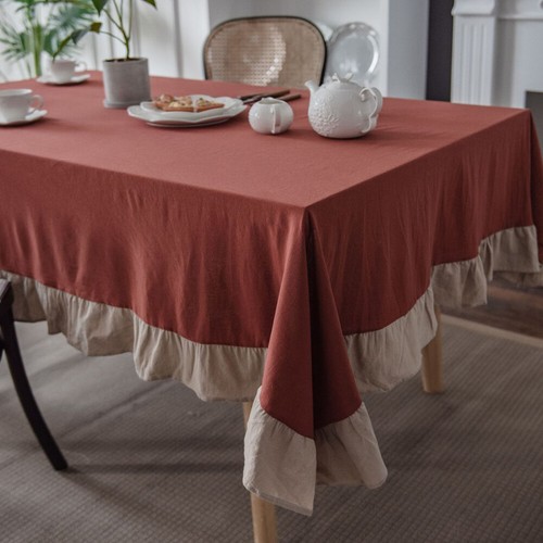 Rectangle Round Cotton Tablecloth Dining Wedding Party Table Cloth Covers Decor - Picture 21 of 42