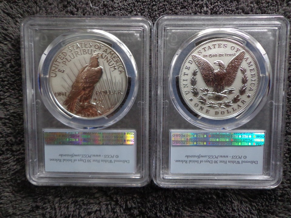 2023 S Morgan & Peace Reverse Proof Silver Dollars PCGS First Strike ...