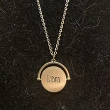 Gold-tone Star Signs Libra Zodiac Constellation Necklace Astrological 22”-25”