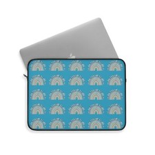 Faithful Rainbow Multi Laptop Sleeve in Turquoise