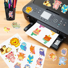 Printable Vinyl Glossy Sticker Paper for Inkjet Printer 100 Sheets White Wate...