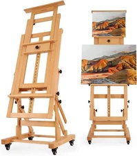 VISWIN Extra-Large Master H Frame Easel, Hold 1 or 2 Canvas up to 79", Tilts Fla