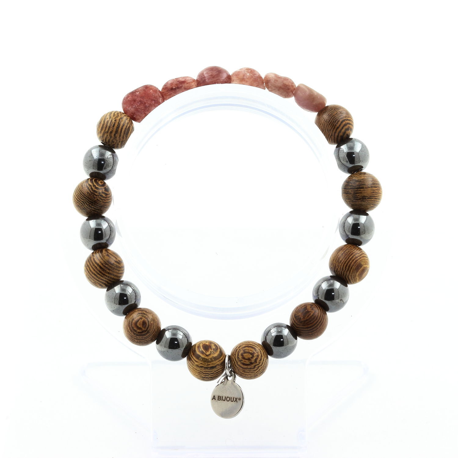 Bracelet rubis du Brésil et perles hématite 8 mm | L'énergie de la Terre