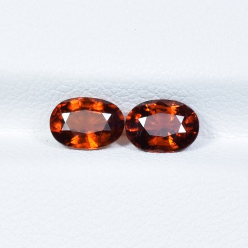 1.91 ct BEST GRADE ORANGE RED NATURAL SPESSARTITE GARNET - OVAL 2Pcs Gems !!