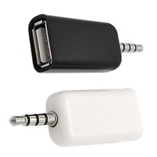 Auxiliary to USB Adapter 3.5mm Male Audios Plugs to USB2.0 Female Converters